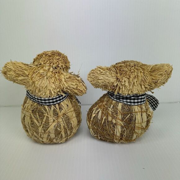 Straw Hay Farm Animal Set Cow Pig Farmhouse Decoration Lightweight - Picture 6 of 9